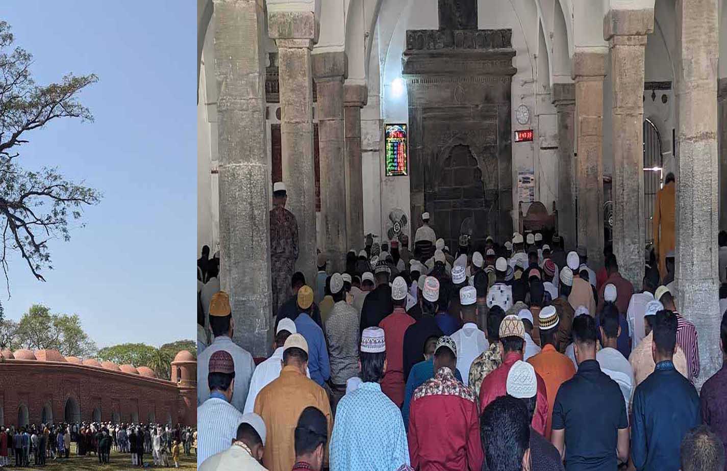 ষাটগম্বুজ মসজিদে মুসল্লিদের ঢল