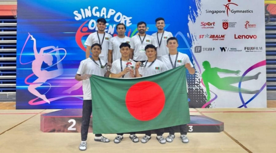সিঙ্গাপুরে জিমন্যাস্টিকসে স্বর্ণপদক জিতেছে বাংলাদেশ 