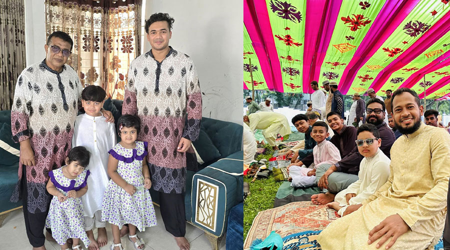 যেভাবে ঈদ পালন করলেন তাসকিন-মুশফিক