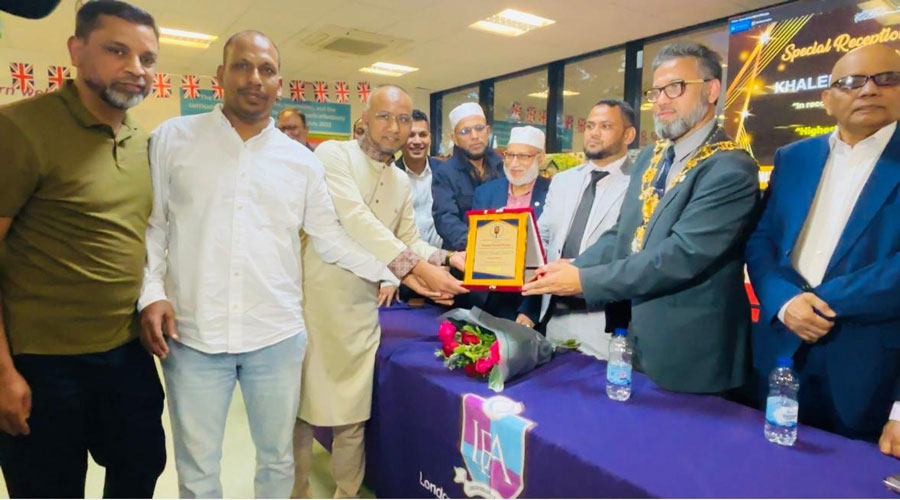 বিশিষ্ট সাংবাদিক খালেদ মাসুদ রনিকে ইউকে প্রবাসী বিশ্বনাথ কমিউনিটির সংবর্ধনা 
