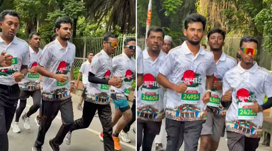 ঢাকার সড়কে ম্যারাথনে দৌড়ালেন আসিফ মাহমুদ