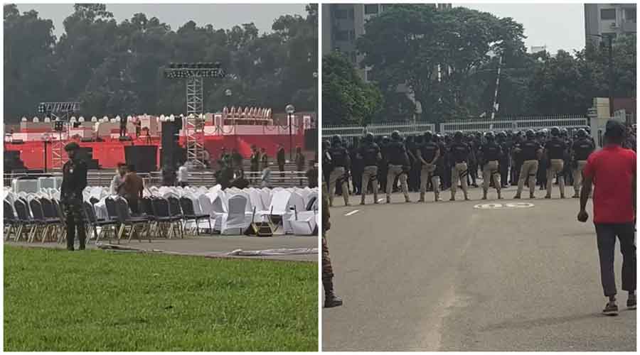 পুরো সংসদ ভবন ঘিরে রেখেছে নিরাপত্তা বাহিনী