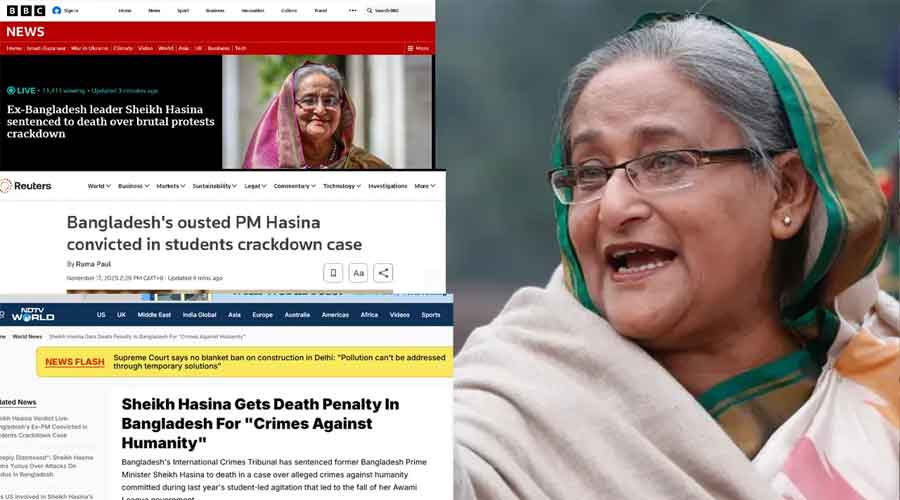 হাসিনার রায়ের খবর বিশ্ব মিডিয়ায়