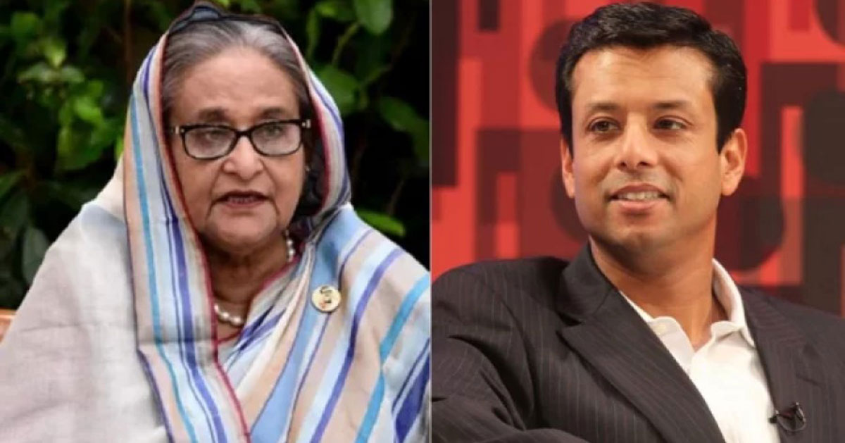 ক্ষমতাচ্যুত প্রধানমন্ত্রী শেখ হাসিনা ও তার ছেলে সজীব ওয়াজেদ জয়, ছবি: সংগৃহীত