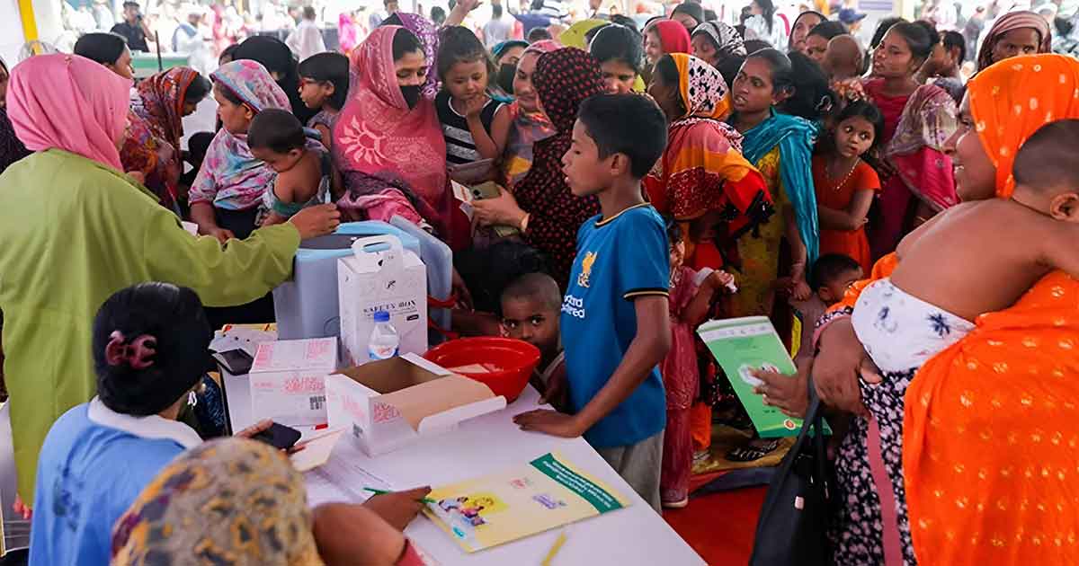 শিশুদের হামের টিকা দেয়া হচ্ছে, ছবিঃ সংগৃহীত 